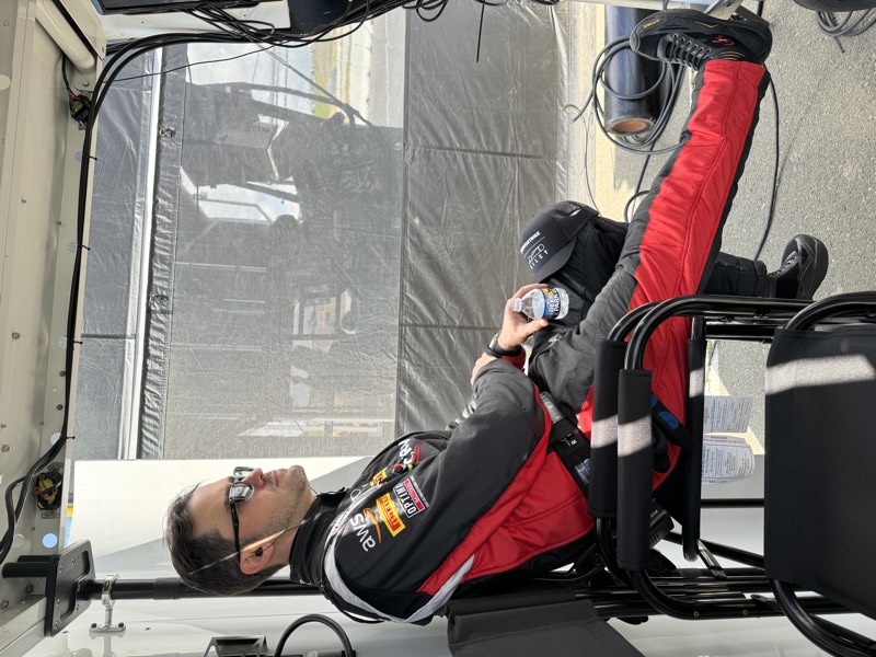 Peter relaxing in the team tent during race weekend